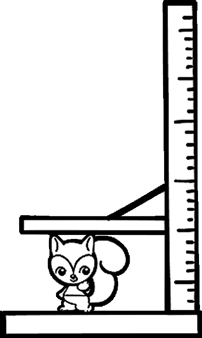 身長を測るリス カラー 白黒 保育園 幼稚園のおたよりフリー素材 いらすとびより