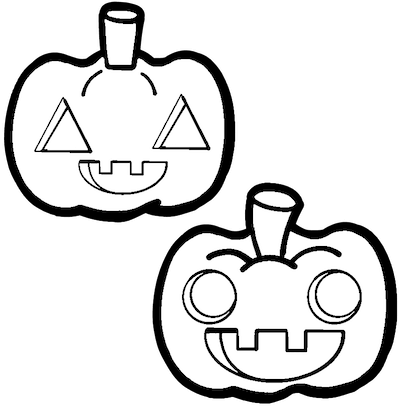 ハロウィンのかぼちゃのイラスト カラー 白黒 保育園 幼稚園のおたよりフリー素材 いらすとびより