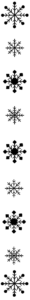 雪の結晶の縦ライン素材（白黒）