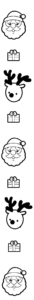 クリスマスの縦ライン素材（白黒）