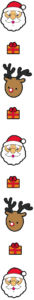 クリスマスの縦ライン素材（カラー）