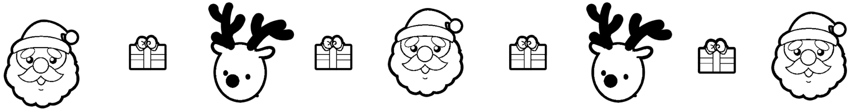 クリスマスのライン素材 白黒 カラー 保育園 幼稚園のおたよりフリー素材 いらすとびより
