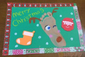 保育　製作　クリスマス　カード　トナカイ
