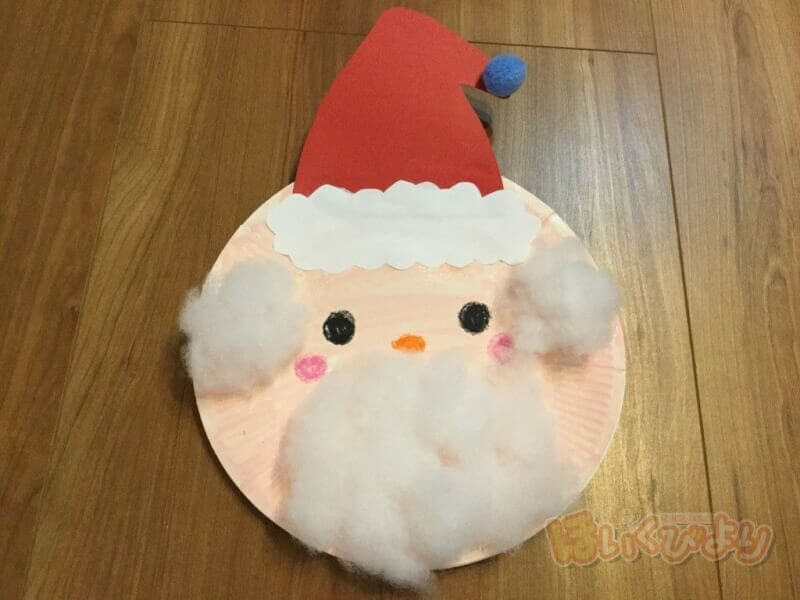保育　製作　サンタ　紙皿　クリスマス